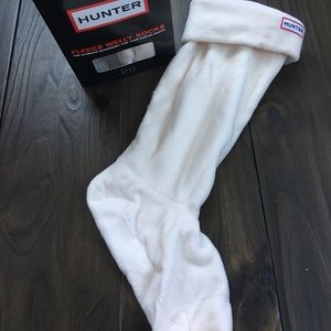 White fleece Hunter socks